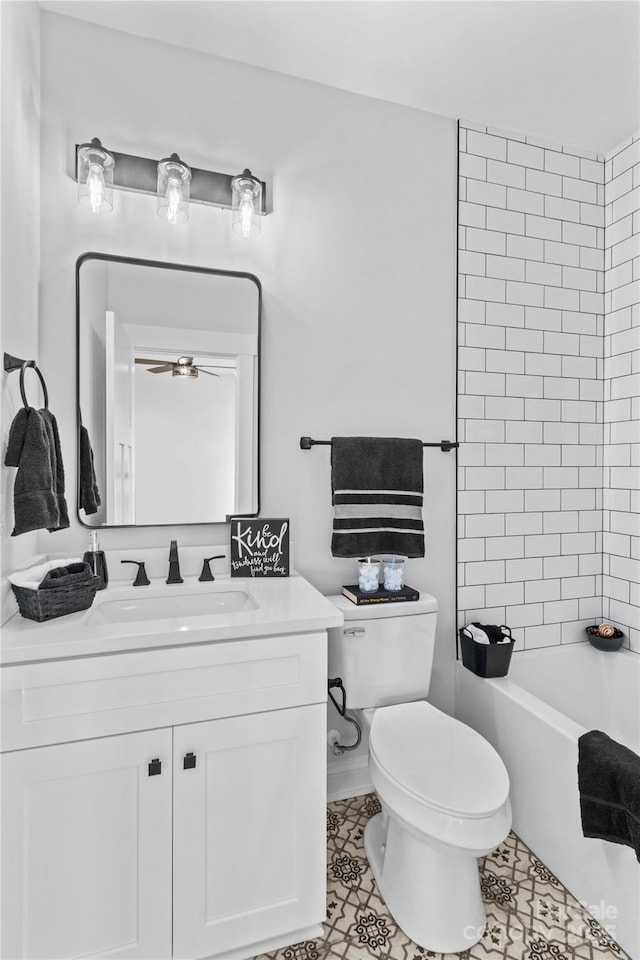 LOT101 Coppergate Dr, Salisbury, NC 28147 - bathroom featuring vanity, shower / bath combination, and ceiling fan