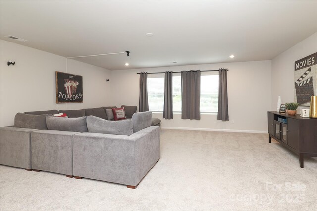 1119 Bellshill Dr, Indian Trail, NC 28079 - carpeted living room with recessed lighting and baseboards