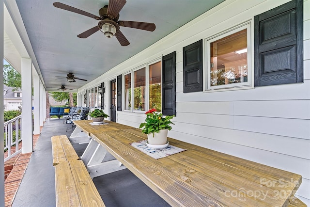 8218 Bright Water Ln, Denver, NC 28037 - view of patio with a porch and ceiling fan