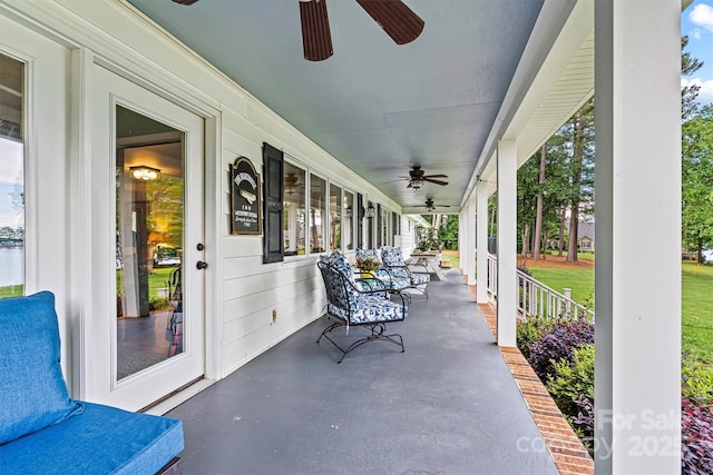 8218 Bright Water Ln, Denver, NC 28037 - view of patio with a porch and ceiling fan