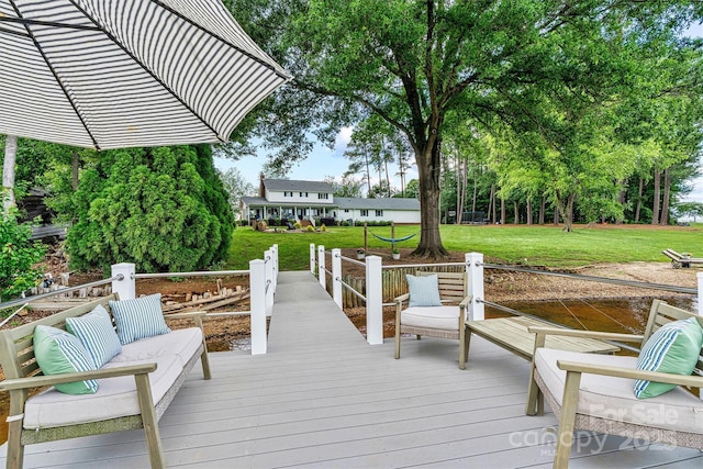 8218 Bright Water Ln, Denver, NC 28037 - deck featuring a yard