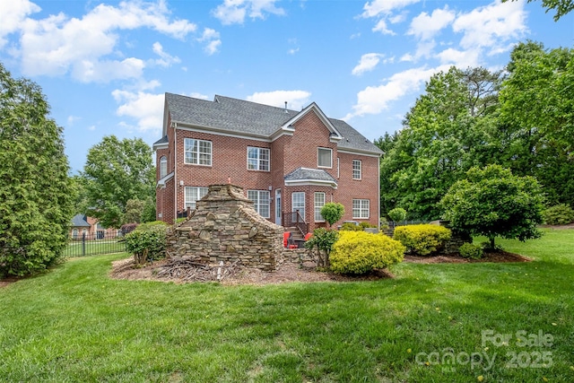 back of house with brick siding