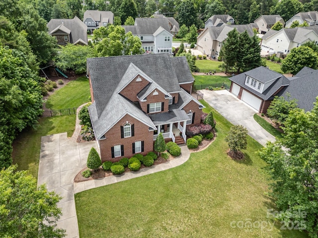 aerial perspective of suburban area