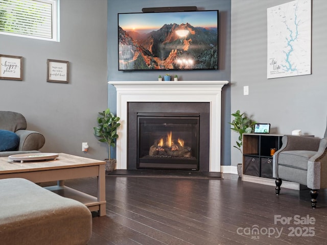 1305 Kings Grove Dr, York, SC 29745 - bedroom featuring a glass covered fireplace and wood finished floors