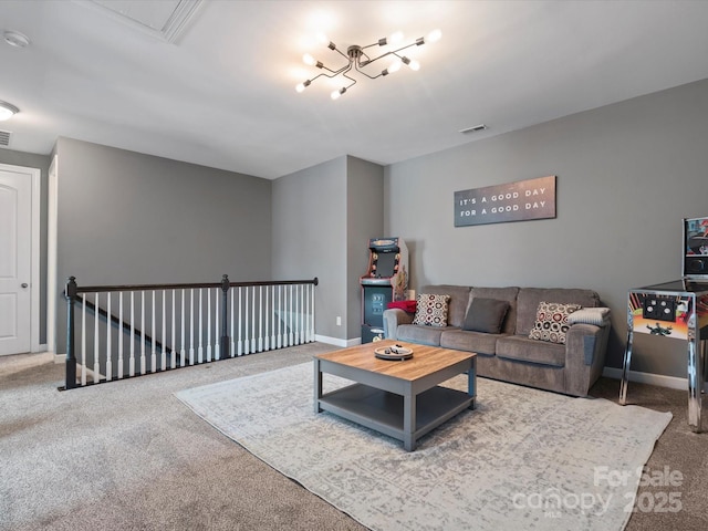 1305 Kings Grove Dr, York, SC 29745 - living area featuring carpet and baseboards