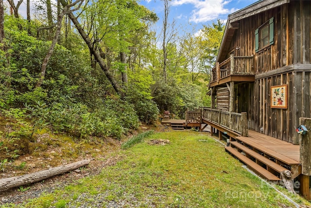 6338 W View Dr, Newland, NC 28657 - view of grassy yard featuring a wooden deck