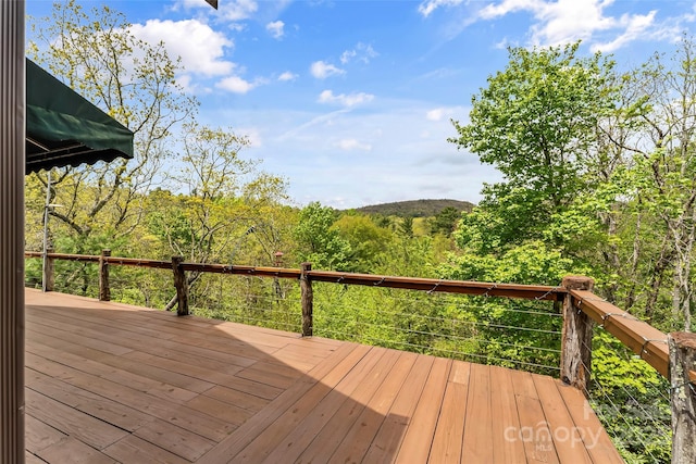 6338 W View Dr, Newland, NC 28657 - wooden terrace with a forest view