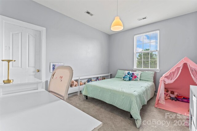 bedroom with carpet