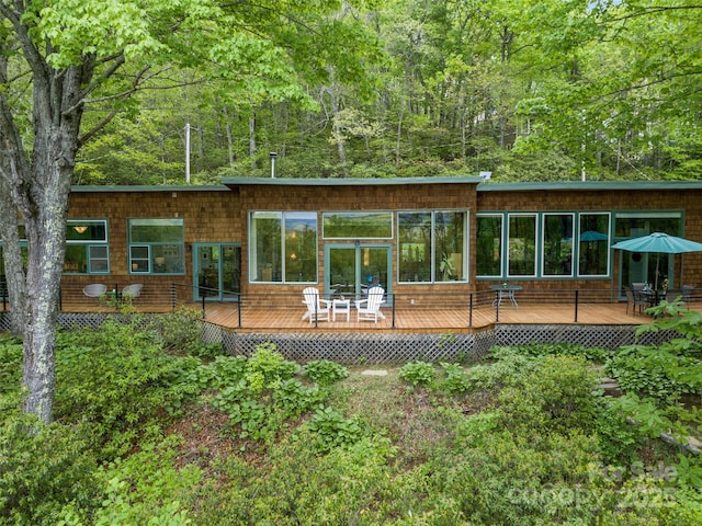 319 Twilight Way, Burnsville, NC 28714 - rear view of property featuring a wooden deck