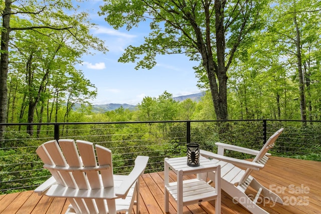 319 Twilight Way, Burnsville, NC 28714 - wooden deck with a mountain view