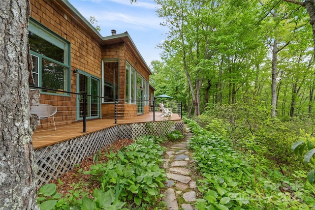 319 Twilight Way, Burnsville, NC 28714 - view of side of home with a wooden deck