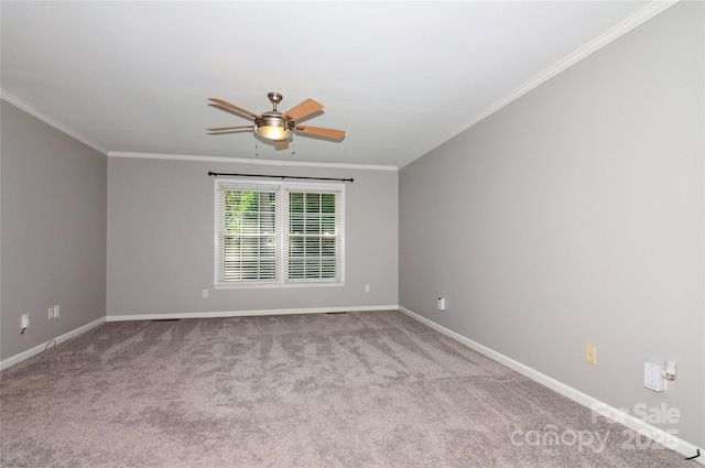 104 Gallarie Pl, Salisbury, NC 28144 - carpeted spare room with ceiling fan, baseboards, and ornamental molding