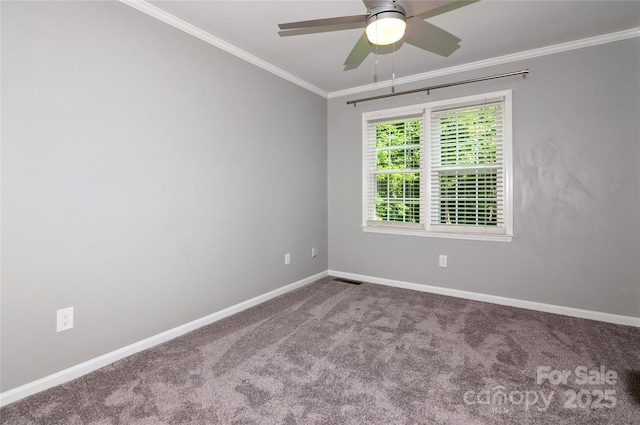 104 Gallarie Pl, Salisbury, NC 28144 - unfurnished room with crown molding, carpet floors, ceiling fan, and baseboards