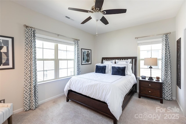 9521 Ainslie Downs St, Charlotte, NC 28273 - bedroom featuring light colored carpet, baseboards, and ceiling fan