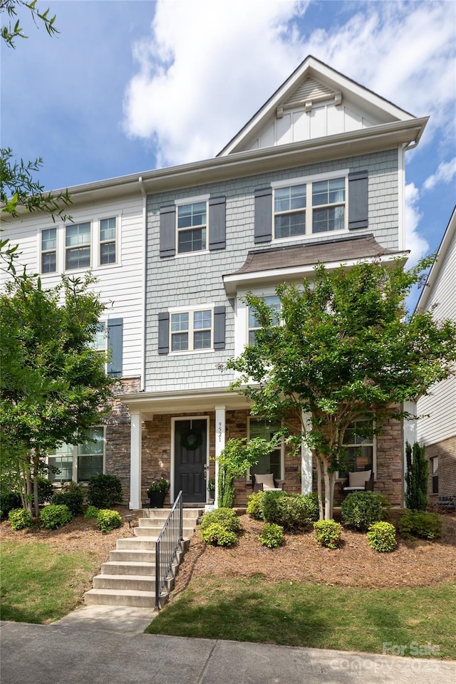 9521 Ainslie Downs St, Charlotte, NC 28273 - view of front of house featuring stone siding