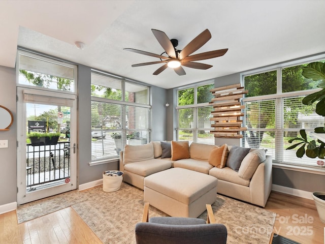 sunroom with plenty of natural light