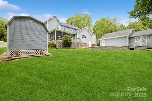 16612 Grapperhall Dr, Huntersville, NC 28078 - view of green lawn with a sunroom