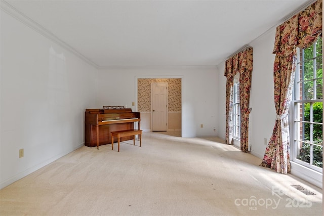 1940 12th St NE, Hickory, NC 28601 - living area featuring ornamental molding and carpet floors