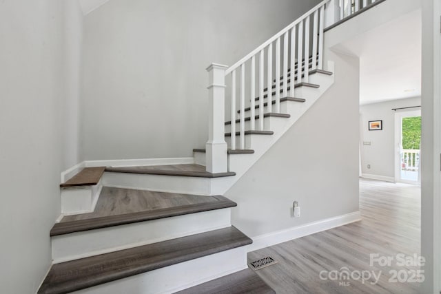 4516 Kiser Island Rd Unit 1, Terrell, NC 28682 - staircase featuring wood finished floors and baseboards