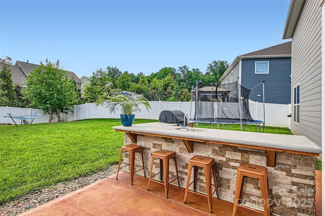 view of patio / terrace with a trampoline