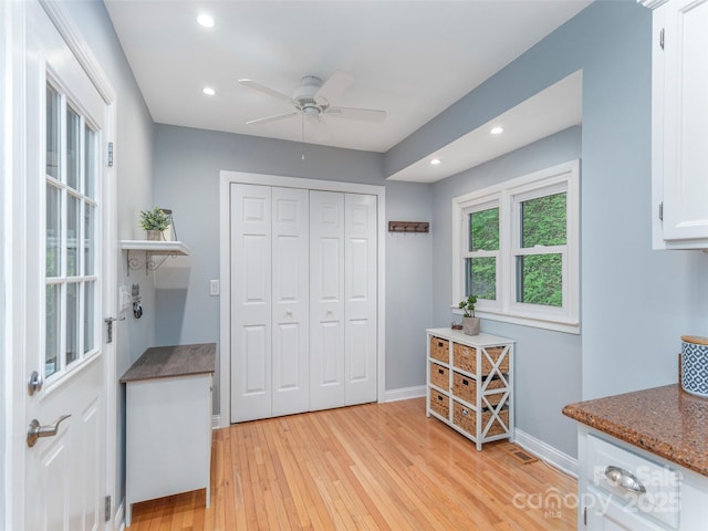14 Bellewood Dr, Maggie Valley, NC 28751 - interior space with light wood-type flooring, recessed lighting, baseboards, and ceiling fan