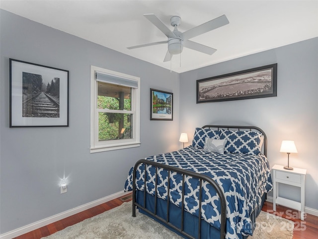 14 Bellewood Dr, Maggie Valley, NC 28751 - bedroom with wood finished floors, baseboards, and ceiling fan