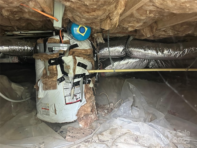 view of inside crawl space