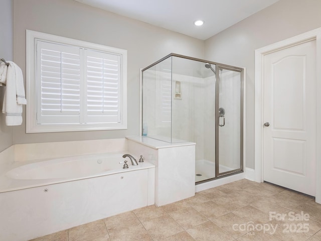 7040 Edenderry Dr, Charlotte, NC 28270 - bathroom featuring a bath and a stall shower
