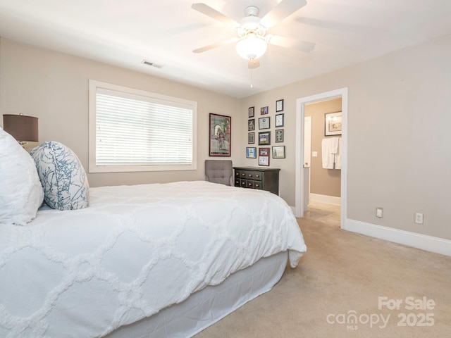 7040 Edenderry Dr, Charlotte, NC 28270 - bedroom with light colored carpet, baseboards, and ceiling fan