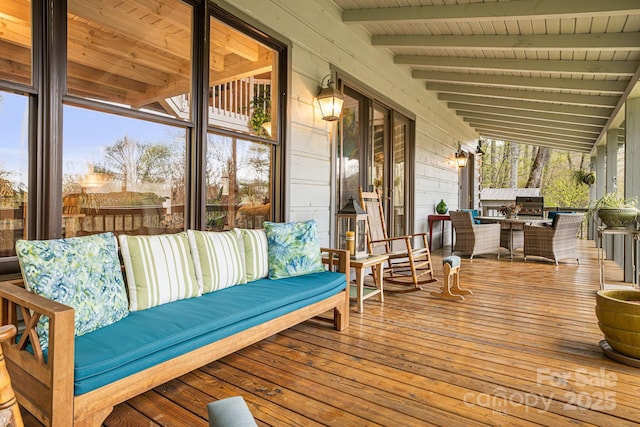 60 Laurel Ln, Mars Hill, NC 28754 - deck with an outdoor hangout area