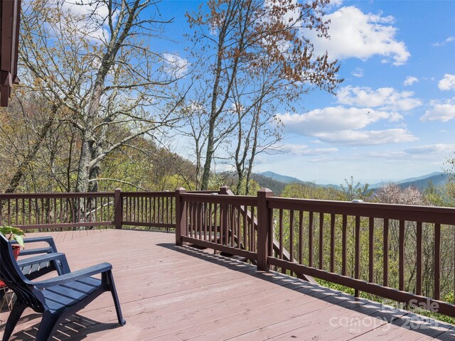 16 Sutton Knob Rd, Maggie Valley, NC 28751 - wooden terrace with a mountain view