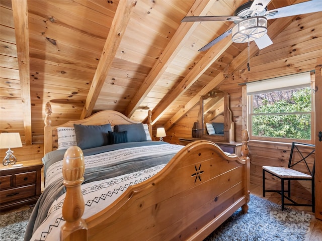 16 Sutton Knob Rd, Maggie Valley, NC 28751 - bedroom featuring wood ceiling, wood walls, and wood finished floors