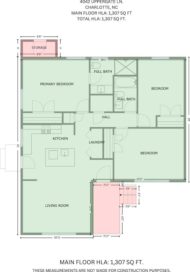 4042 Uppergate Ln, Charlotte, NC 28215 - floor plan / room layout