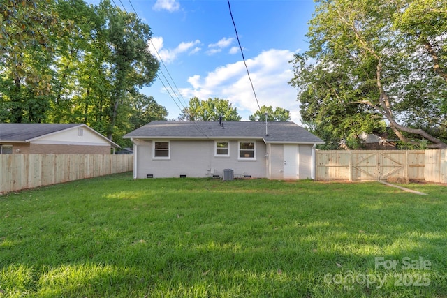 4042 Uppergate Ln, Charlotte, NC 28215 - back of house featuring crawl space, brick siding, and cooling unit