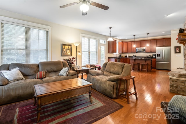 4 Yellow Owl Ct, Biltmore Lake, NC 28715 - living room featuring dark wood-type flooring and a ceiling fan