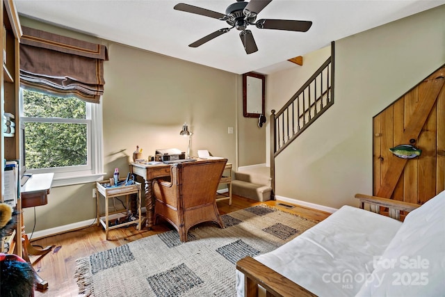 1795 Mckenzie Way N Unit 505, Old Fort, NC 28762 - office area with ceiling fan, baseboards, and wood finished floors