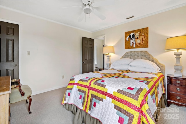 1795 Mckenzie Way N Unit 505, Old Fort, NC 28762 - carpeted bedroom with ornamental molding, a ceiling fan, and baseboards