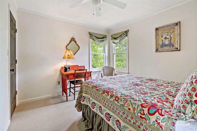 1795 Mckenzie Way N Unit 505, Old Fort, NC 28762 - bedroom featuring carpet floors, ornamental molding, baseboards, and a ceiling fan