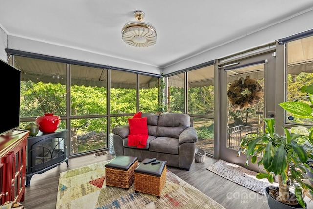 sunroom with plenty of natural light