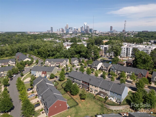 1809 Evergreen Dr, Charlotte, NC 28208 - aerial overview of property's location with city skyline
