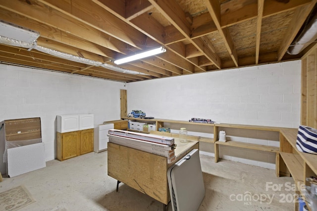 909 Pearson Falls Rd, Saluda, NC 28773 - unfinished below grade area with concrete block wall