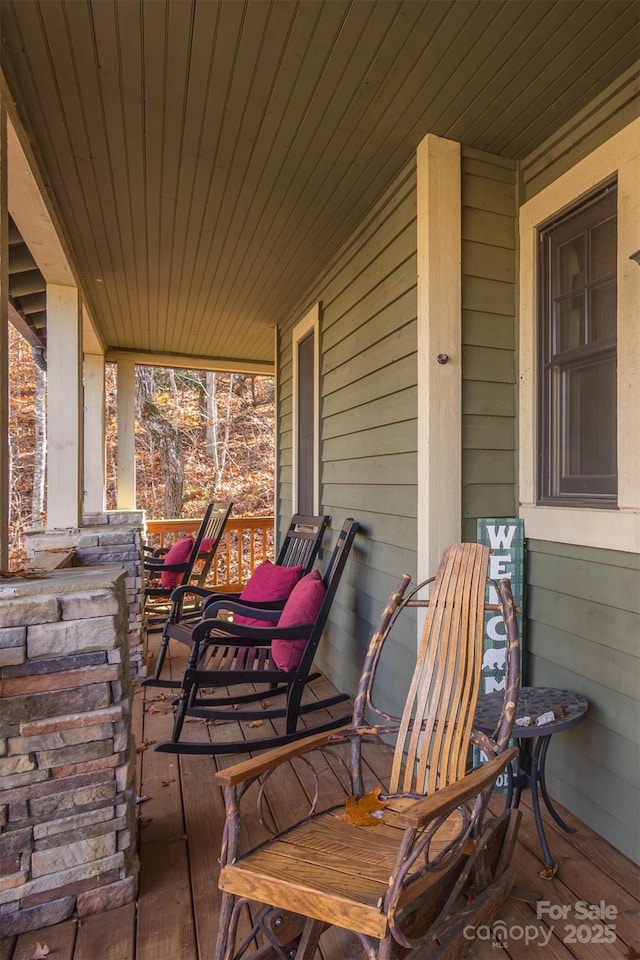 196 Juneberry Ln, Tuckasegee, NC 28783 - deck featuring a porch