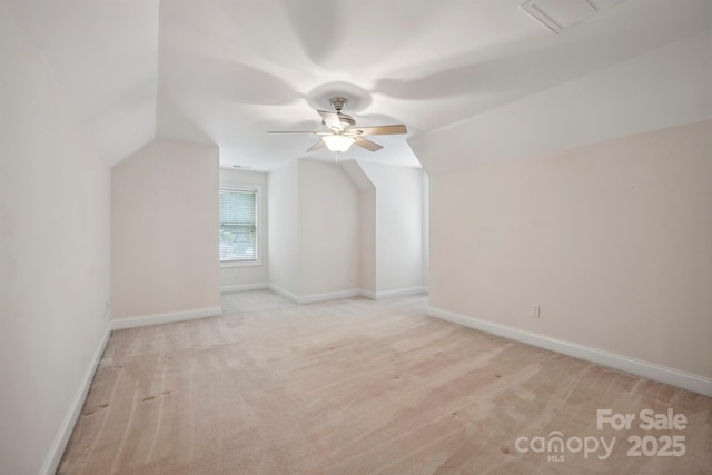 8216 Malibu Pointe Ln, Denver, NC 28037 - additional living space featuring carpet floors, lofted ceiling, ceiling fan, and baseboards