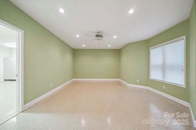 8216 Malibu Pointe Ln, Denver, NC 28037 - spare room with a ceiling fan, baseboards, and recessed lighting