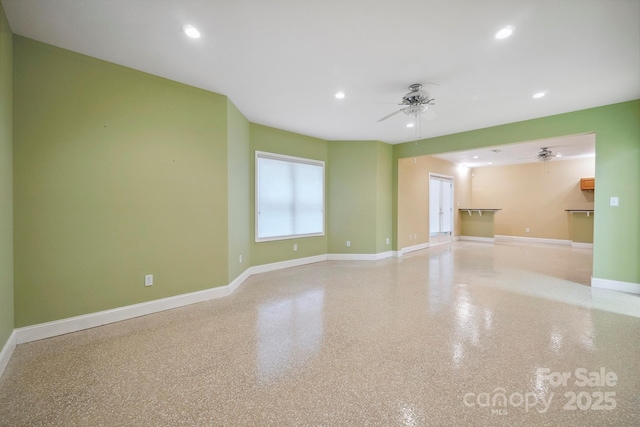 8216 Malibu Pointe Ln, Denver, NC 28037 - unfurnished room with baseboards, ceiling fan, and recessed lighting