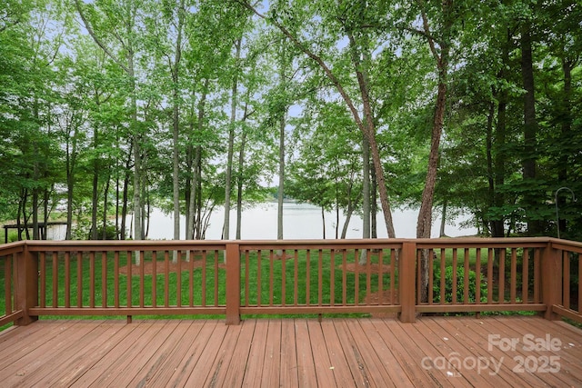 8216 Malibu Pointe Ln, Denver, NC 28037 - wooden terrace featuring a water view and view of scattered trees