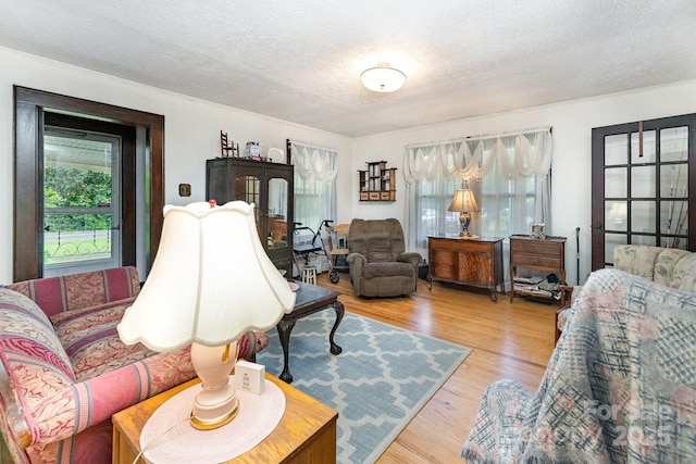 2556 Salem Church Rd, Lincolnton, NC 28092 - living area featuring a textured ceiling and wood finished floors