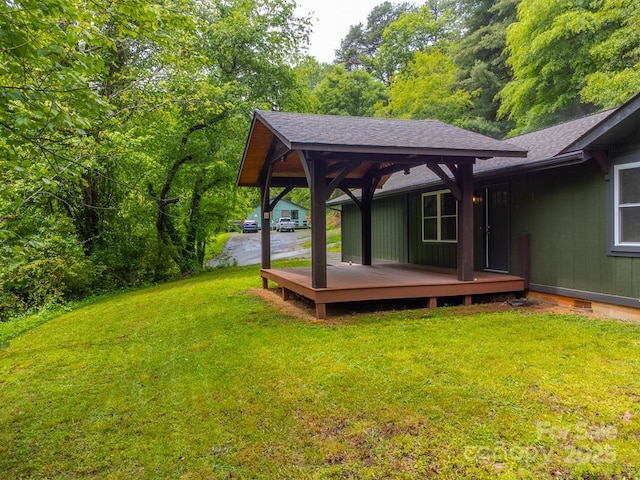 16 Arkansas Trl, Cullowhee, NC 28723 - view of grassy yard featuring a deck and a gazebo