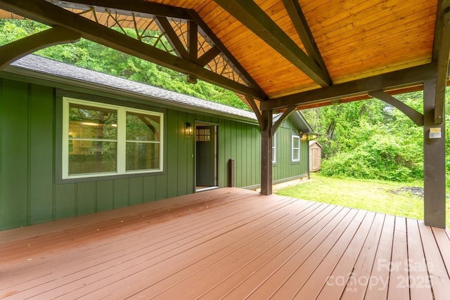 16 Arkansas Trl, Cullowhee, NC 28723 - wooden deck featuring a yard