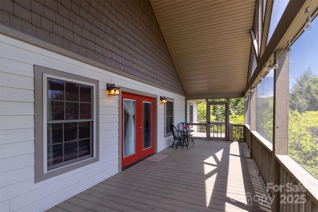 980 S River Rd, Sylva, NC 28779 - wooden terrace featuring french doors